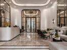 Luxurious modern lobby with elegant decor