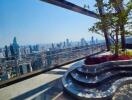 Rooftop terrace with city skyline view