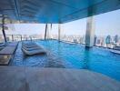 Rooftop infinity pool with city view