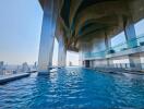 Rooftop infinity pool with city view