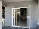 front entryway with glass sliding door