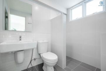 Clean and modern bathroom with toilet and sink