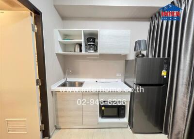 Modern kitchen with appliances and storage