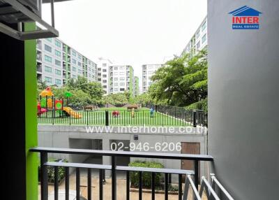 View of the courtyard and playground from the building