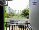 View of the courtyard and playground from the building