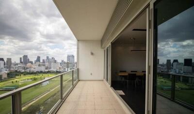 Spacious balcony with stunning cityscape views