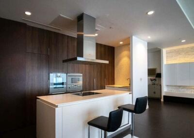 Modern kitchen with island and bar stools