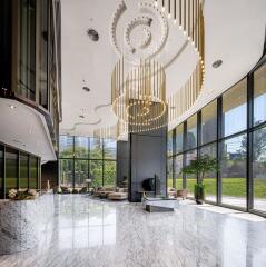 Luxurious building lobby with modern design