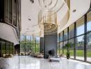 Luxurious building lobby with modern design