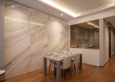 Modern dining area with a sleek interior design