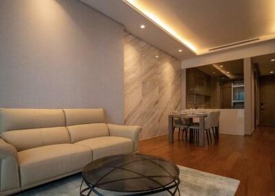 Modern living room with dining area