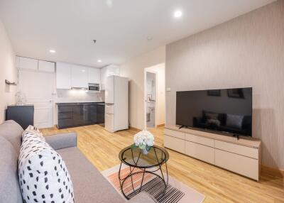 Modern living room with furniture and TV