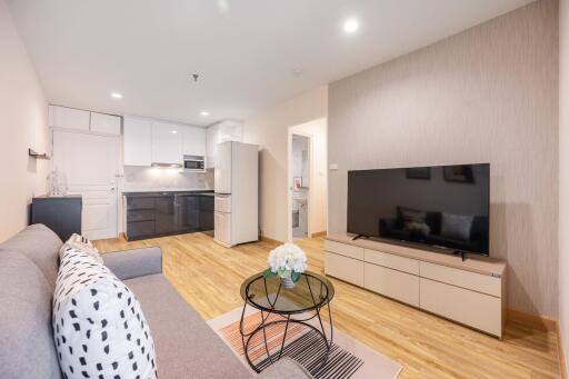 Modern living room with furniture and TV