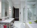 Modern bathroom with marble finishes