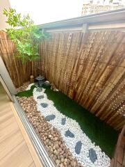 Small balcony with decorative garden