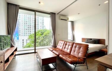 Modern bedroom with city view