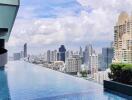 High-rise city view with infinity pool