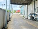 Covered outdoor area next to the building