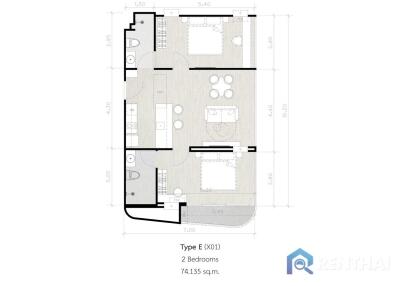 สำหรับ ขาย คอนโด 2 ห้องนอน ที่ Secret Garden Condominium