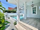 Outdoor area with pool and patio