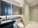 Modern bathroom with clean lines and contemporary fixtures