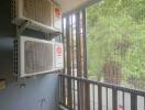 Balcony with air conditioning units