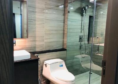 Modern bathroom with a shower area