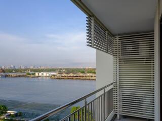 Balcony with waterfront view