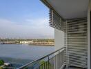 Balcony with waterfront view