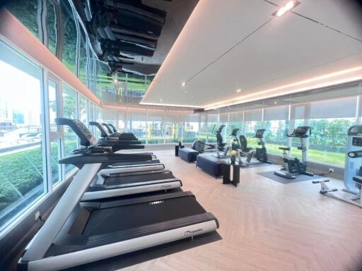 Modern gym with large windows