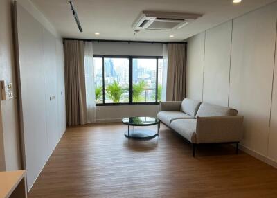 Modern living room with city view