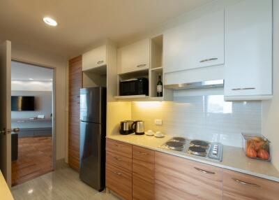 Modern kitchen with appliances and cabinets