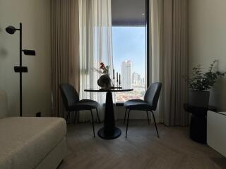 Cozy dining area with window view