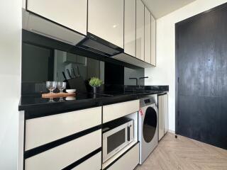 Modern kitchen with built-in appliances