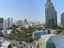 City view from apartment balcony