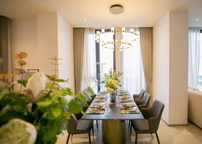 Elegant dining area with modern decor