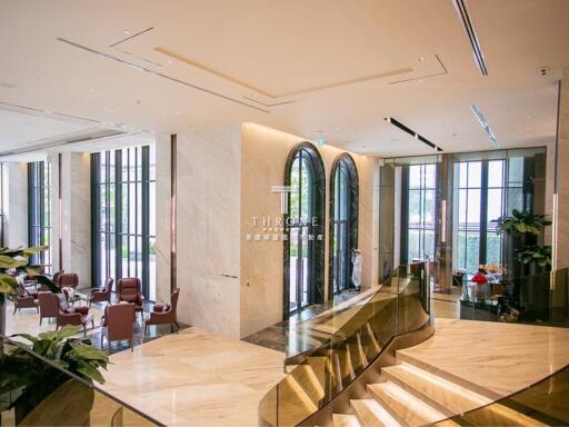 Elegant lobby with marble flooring and modern design