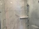 Modern bathroom with glass shower enclosure