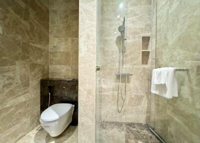 Modern bathroom with elegant marble finishing