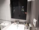 Modern bathroom with smart mirror