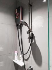 Modern bathroom shower with water heater