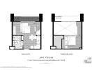 Floor plan of Unit Type A4, showing main and furniture levels