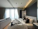 Modern bedroom with natural lighting