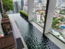 Outdoor pool with city view