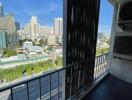 Urban balcony with city view