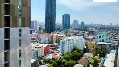 High-rise cityscape with tall buildings and urban skyline