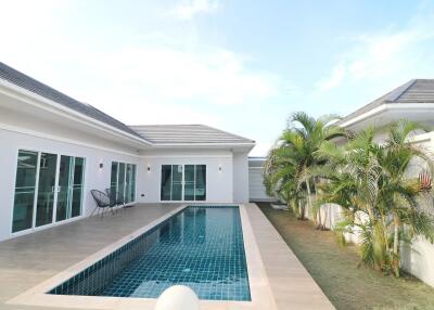 Modern villa with swimming pool and garden