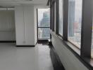 Office space with large windows and panoramic city view