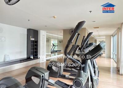 Well-equipped gym with exercise machines