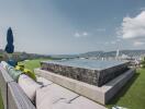 Rooftop area with infinity pool and scenic view